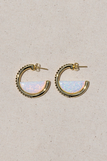 GALILEO HOOPS- WHITE OPAL